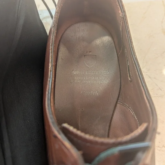 Allen Edmonds Carlyle Dress Shoe Plain Toe Oxford Chili - Picture 5 of 5